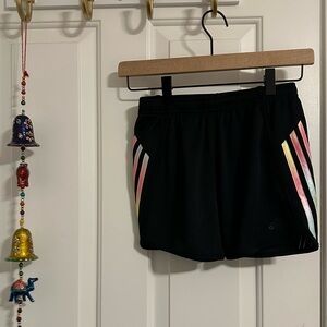 Adidas- Girl’s Black Shorts with Pastel Multi Color, size 14 Large